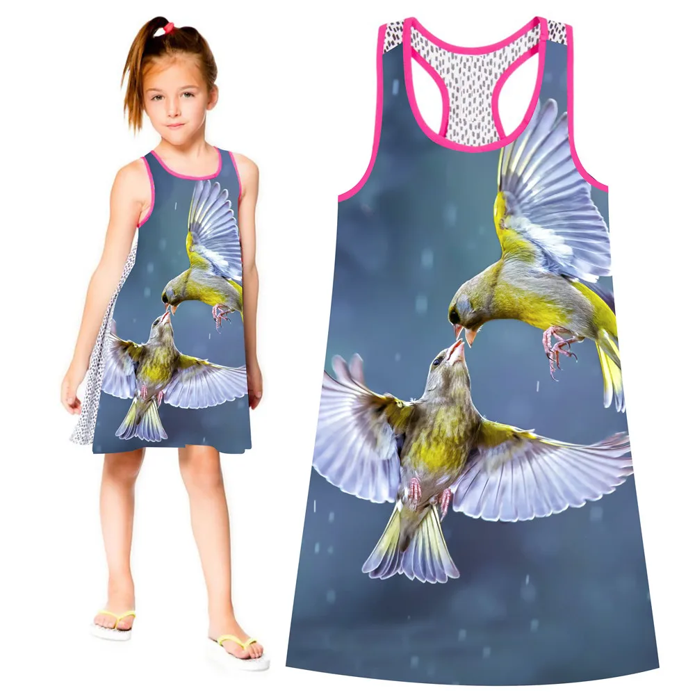 Sommer Stil Mädchen kleidung Casual Kleid Mode Kinder Baby Mädchen Kleider  Vogel liebhaber Druck Kinder Kleid Designer Kinder Kleidung|designer kids  clothes|fashion kids clotheskids clothes - AliExpress