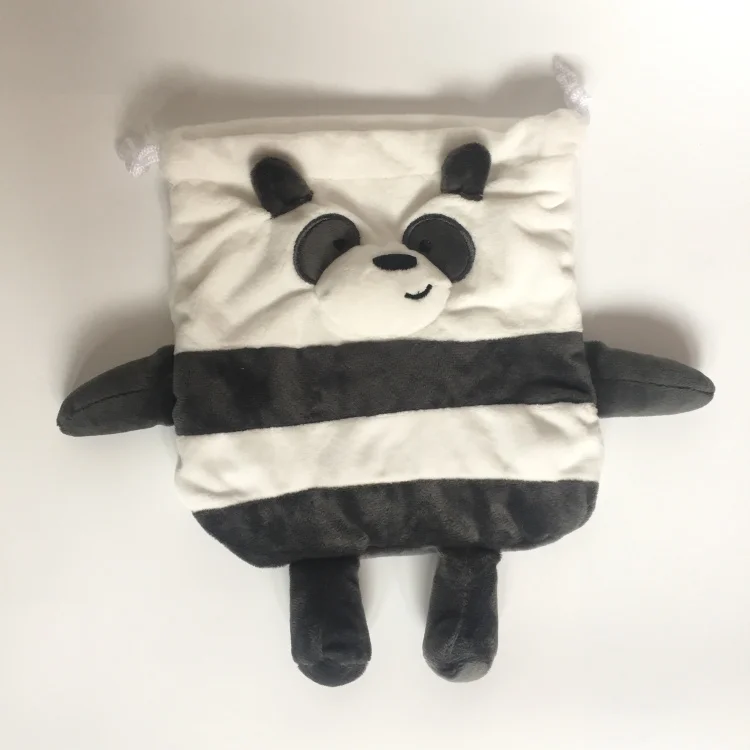 cool 1PCS We Bears Panda Ice Bear Cartoon Drawstring Bags Cute Plush storage handbags makeup bag