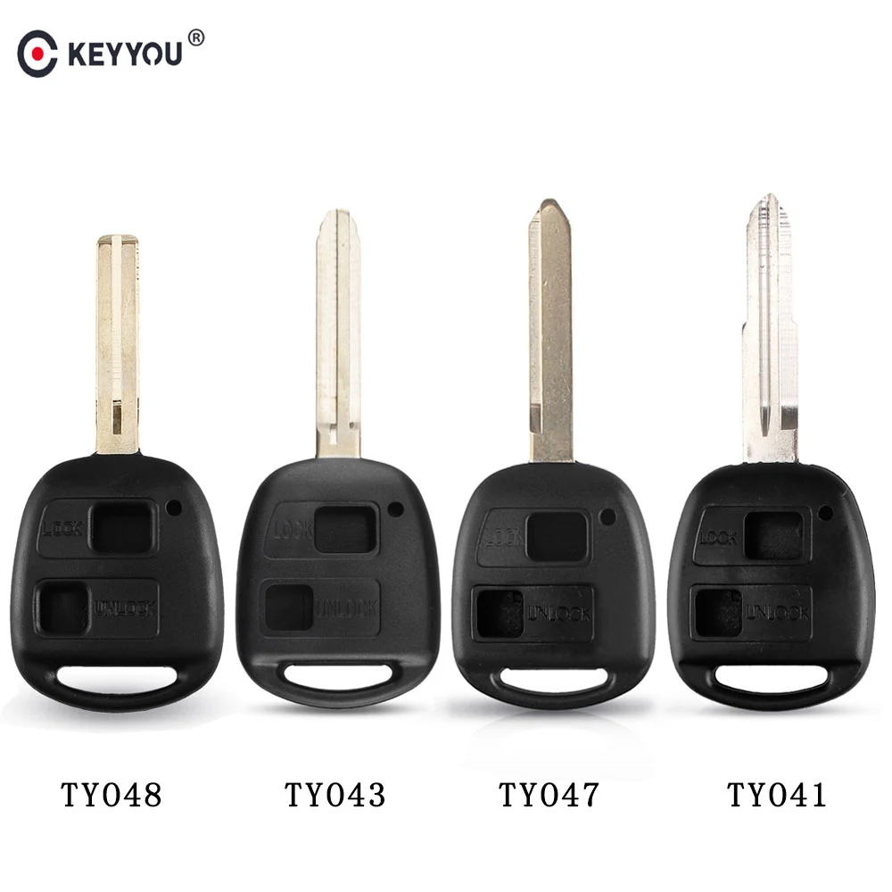 KEYYOU TOY41/TOY43/TOY47/TOY48 дистанционный 2 кнопки Брелок чехол для Toyota Camry Rav4 Corolla Prado Yaris Tarago без логотипа