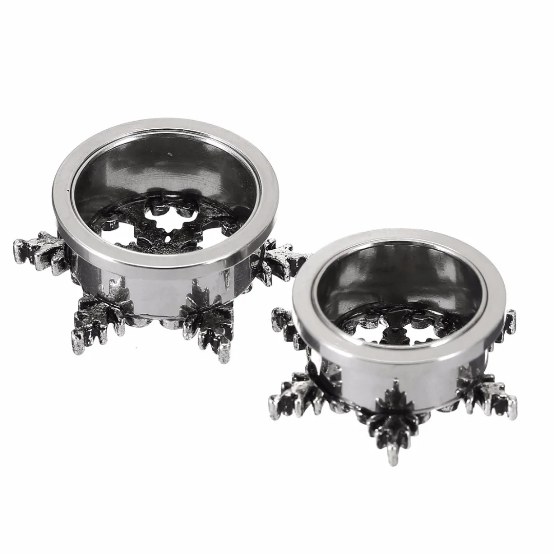 1 Pair Stainless Steel Ear Plug Shellhard Snowflake Ear Gauges Screw Back Flesh Tunnel Expander 8-20mm For Women Jewelry