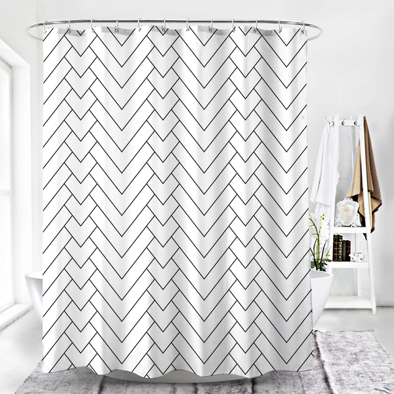 

Geometric Shower Curtains Waterproof for Bathroom Home Decor Polyester Fabric Shower Curtains High Quality Mildewproof