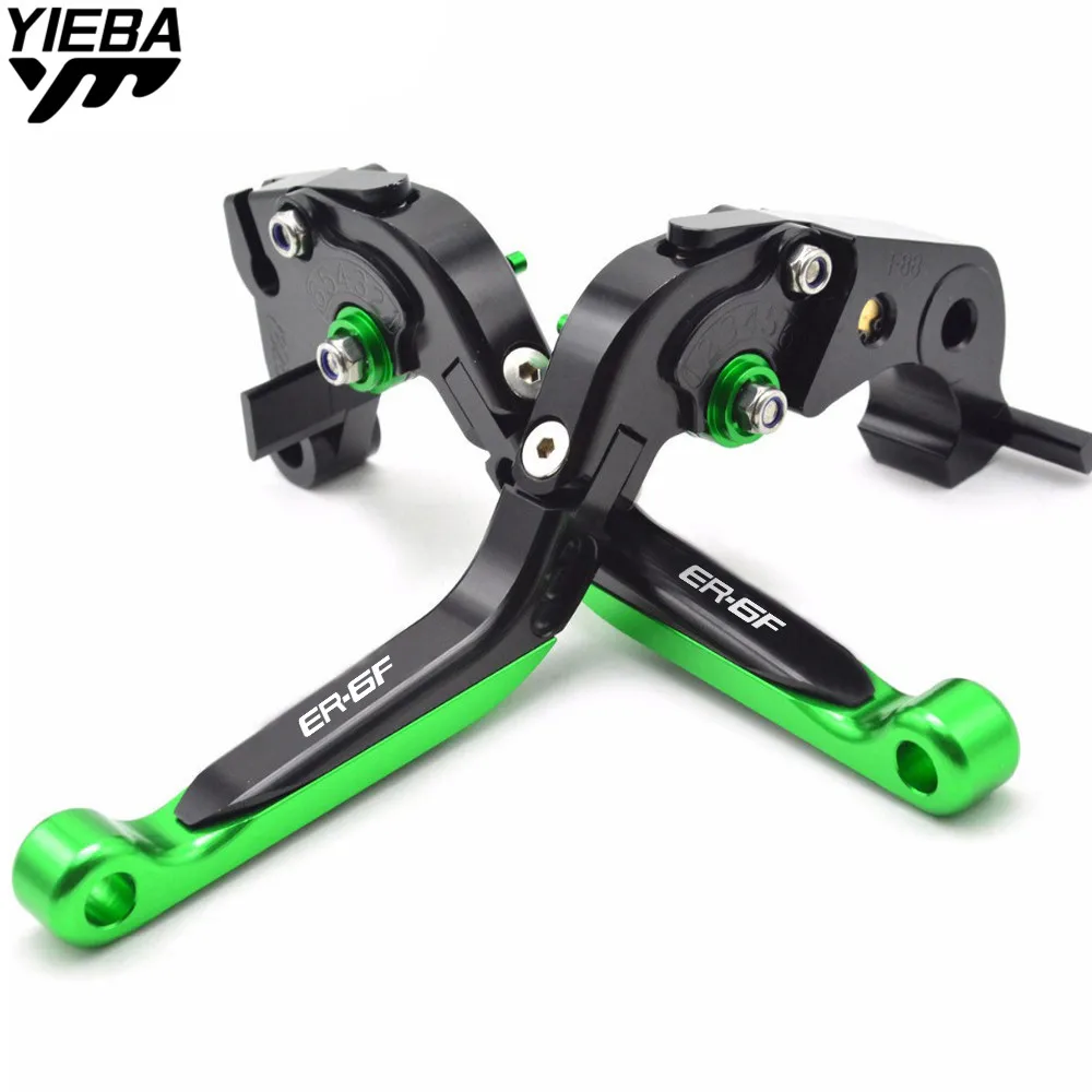 For KAWASAKI ER6F ER-6F ER 6F 2017 2018 Motorcycle Accessories Brake Handle Adjustable Folding Brake Clutch Levers ER6F LOGO