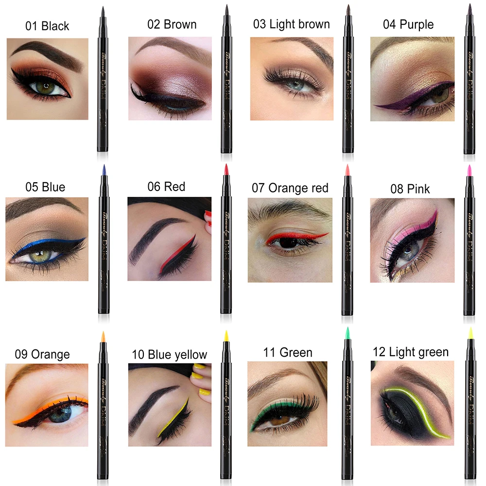 1PC Waterproof Matte Liquid Eyeliner Eyeshadow Long Lasting Multi-Colored Pigment Cosmetic Eye Shadow Liner Makeup Accessories