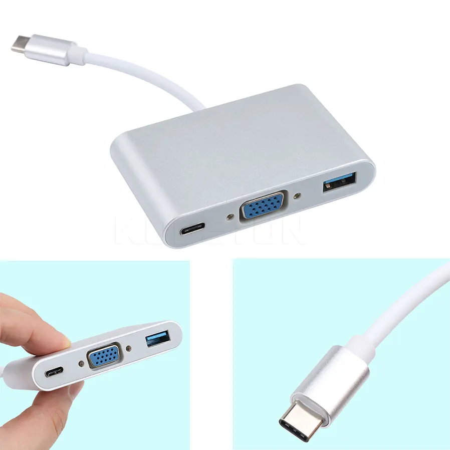 Адаптер зарядного устройства kebidu USB 3,1 type C для монитора VGA USB 3,0 type-c для usb-концентратора Macbook