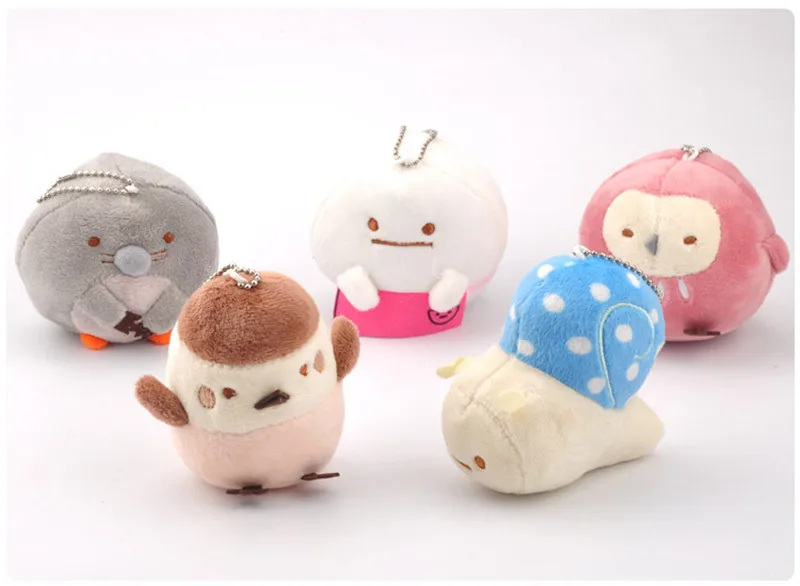 Kawaii Sumikko Gurashi Plush Toys Keychain New Japan Anime Cartoon San-X Corner Bio Soft Stuffed Dolls Pendants 10pcslot 9cm (18)