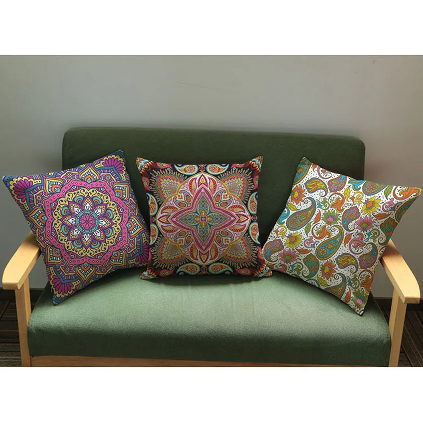 Sofa Seat Cushion Covers India Loopon Sentinel Large Green Decorative Throw Boho Patchwork Bohemian Cushion Pillow Cover 24