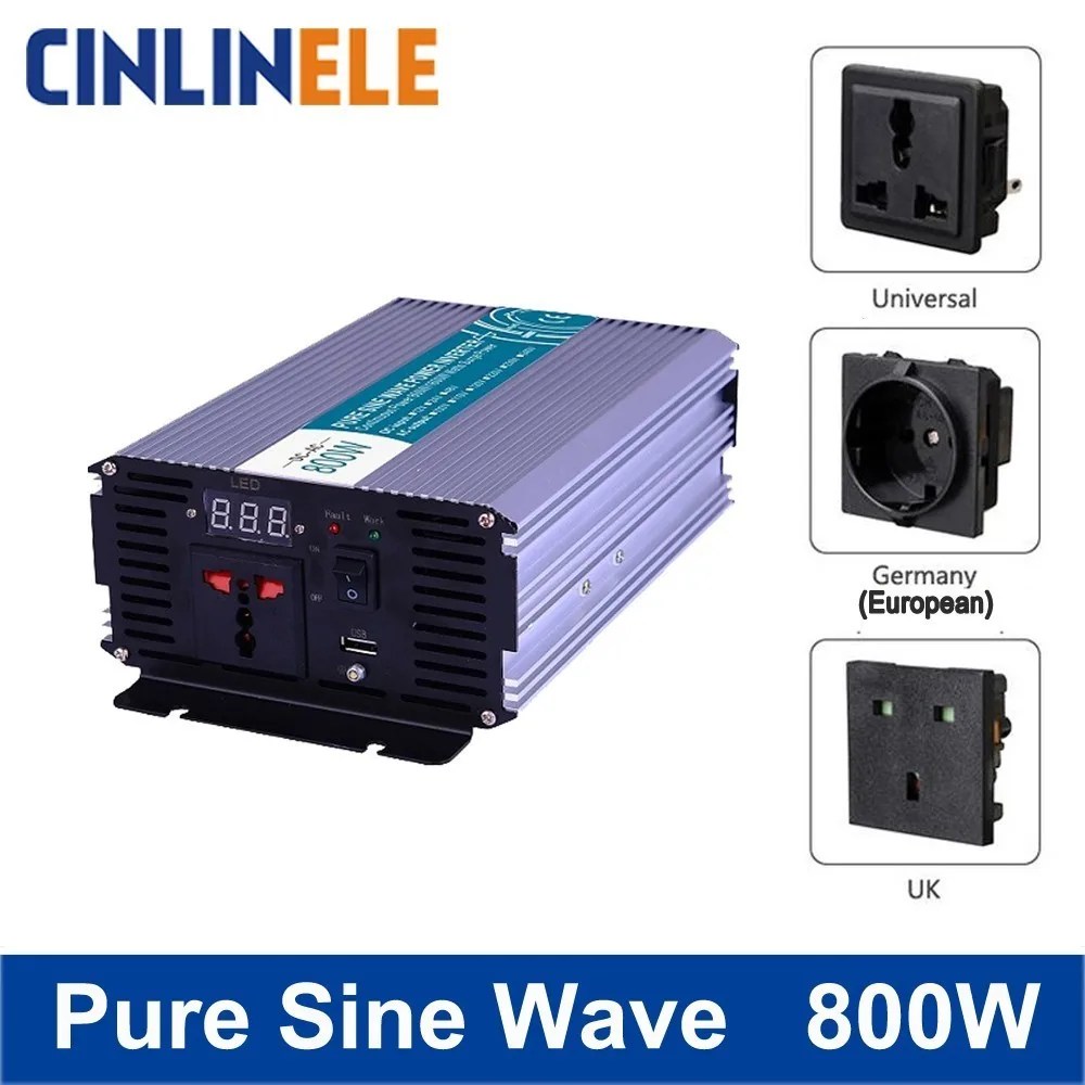 Smart Pure Sine Wave Inverter 800W CLP800A DC 12V 24V 48V to AC 110V 220V Smart Series Solar Power 800W Surge Power 1600W цена Smart Pure Sine Wave Inverter 800W CLP800A DC 12V 24V 48V to AC 110V 220V Smart Series Solar Power 800W Surge Power 1600W цены онлайн
