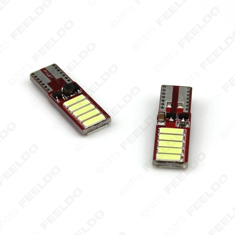 LEEWA 50 шт. белый T10 W5W 5 W 10 SMD 7020 чип Canbus без ошибок автомобиля габаритный фонарь Светодиодная лампа для чтения 6500 K 400lm # CA5315