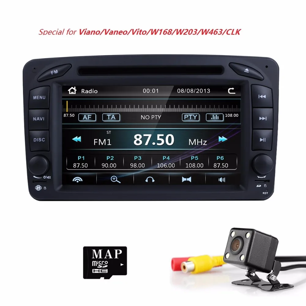 Top 2din 7inch Radio GPS Car DVD Player for Mercedes Benz A-W168 C-Class W203 CLK-Class W209 C209 G-Class W463 W639 canbus sd BT cam 2