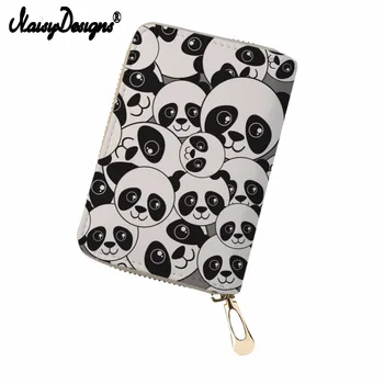 

Noisydesigns Unisex Fashion PU Function 18 Bits Card Case Panda Print Business IDCard Holder Men Women Credit Passport Card Bag