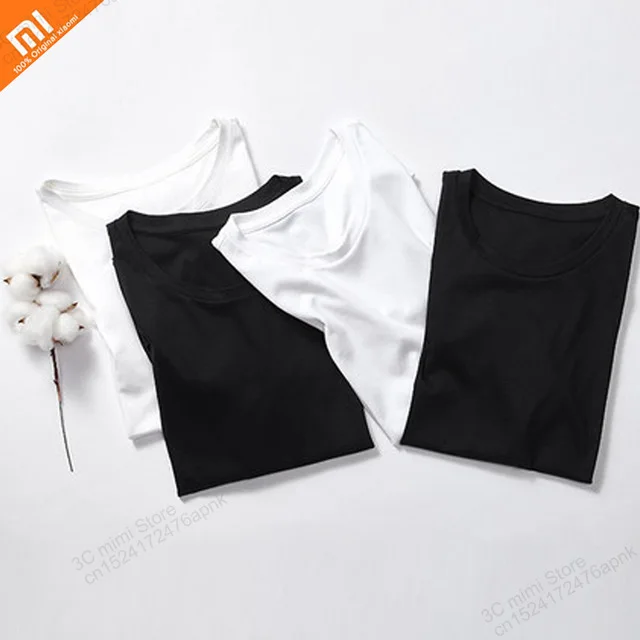 Оригинальная Мужская хлопковая футболка xiaomi mijia Весенняя рубашка белая