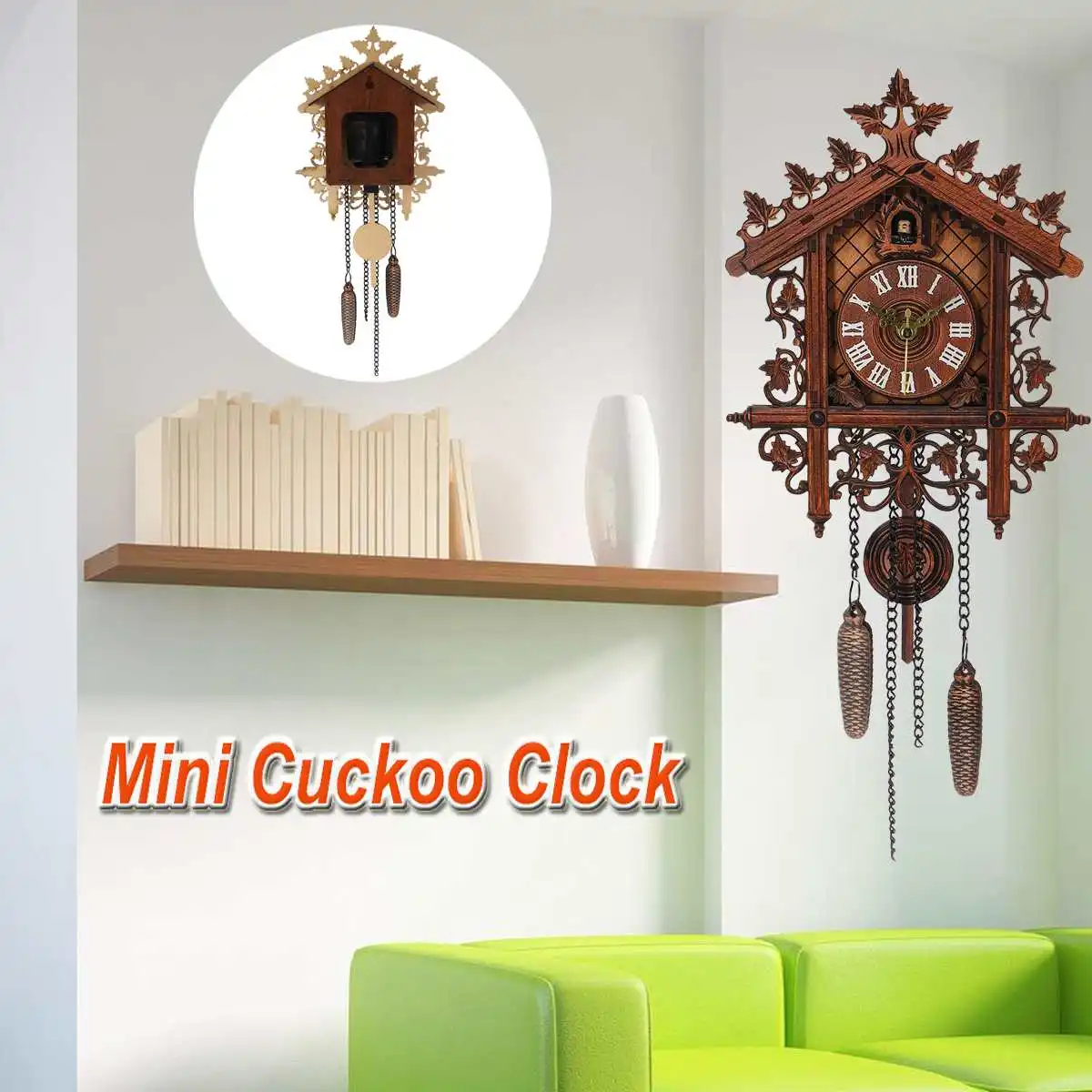 1 piezas CML-002 Vintage Handcraft madera cucú Reloj de pared árbol casa columpio pared reloj arte decoración para el hogar 1 piezas CML-002 Vintage Handcraft madera cucú Reloj de pared árbol casa columpio pared reloj arte decoración para el hogar