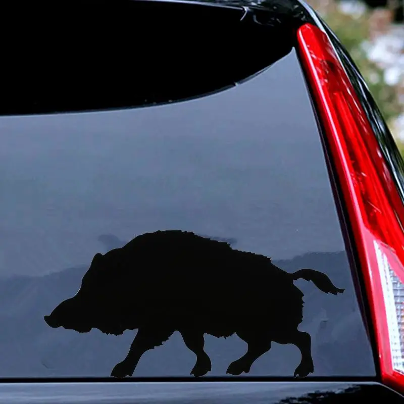 Wild Boar Pig Vinyl Car Sticker Car Styling Animal Silhouette Decorative Car Decal 20x10cm