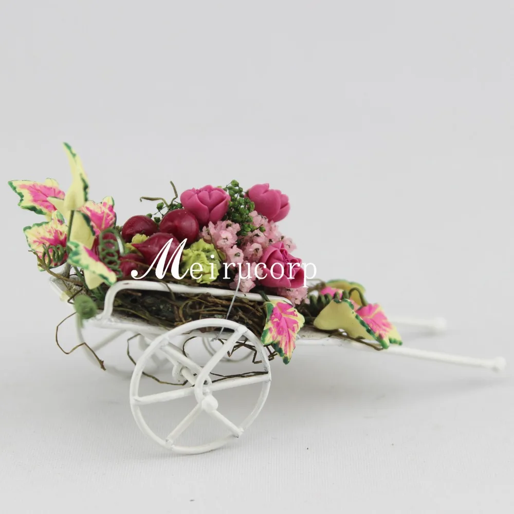 

Wholesale fine Dollhouses 1:12 scale Mini flowers cart