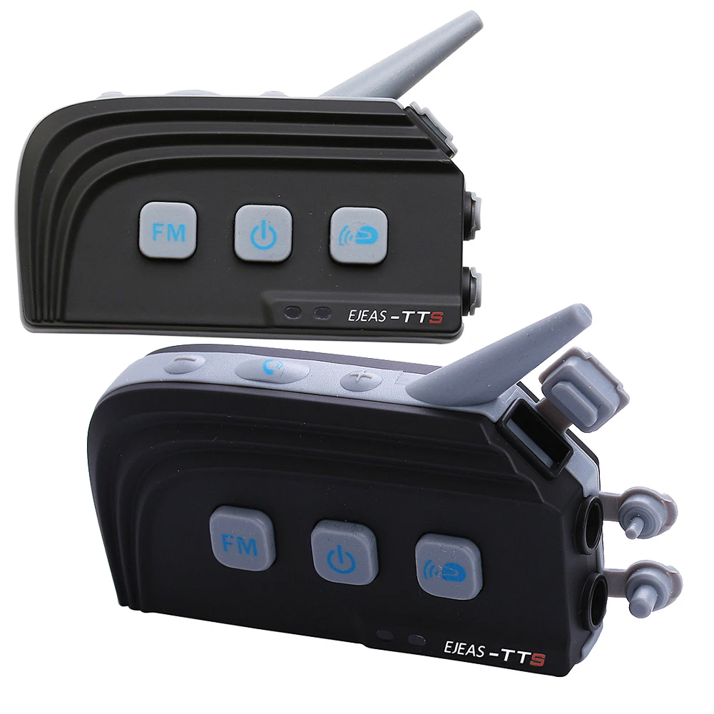 

2PC EJEAS Dual Bluetooth Intercom Motorcycle Helmet BT Headset Kit Max 4 Riders TTS Moto Interphone Communication System With FM