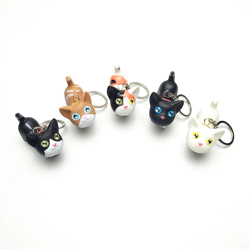 New Fashion Cute Cat Kitten Keychain Lovely Animal Dolls Keyring Bag
