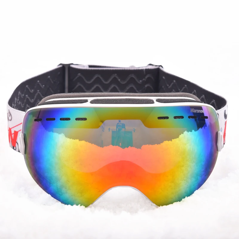 

Marsnow Spherical Ski Goggles Double Lenses Snowboard Goggle Winter UV400 Anti-fog Snowmobile Windproof Eyewear Flexible Frame