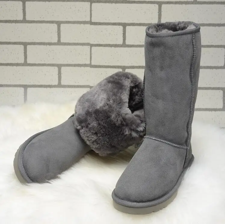 

Genuine leather Fur Snow boots women Top High quality Australia Boots Winter Boots for women Warm Botas Mujer US4-13