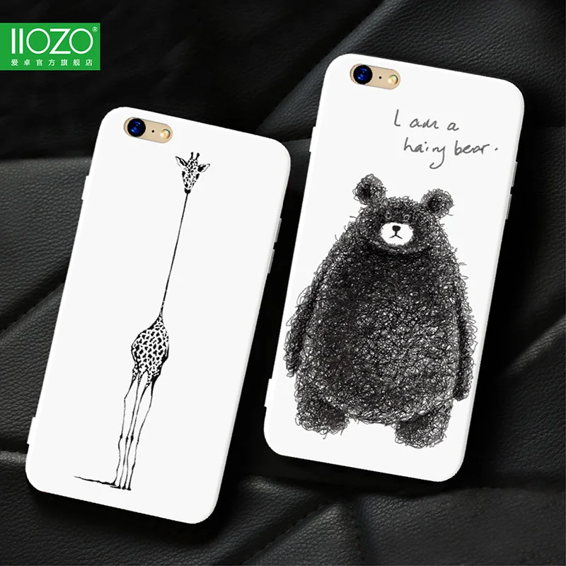 

Phone Cases For iPhone 6 6s plus 3D Relief Cartoon Animals Giraffe Bear Soft TPU Silicone Back Covers for iphone 7 plus