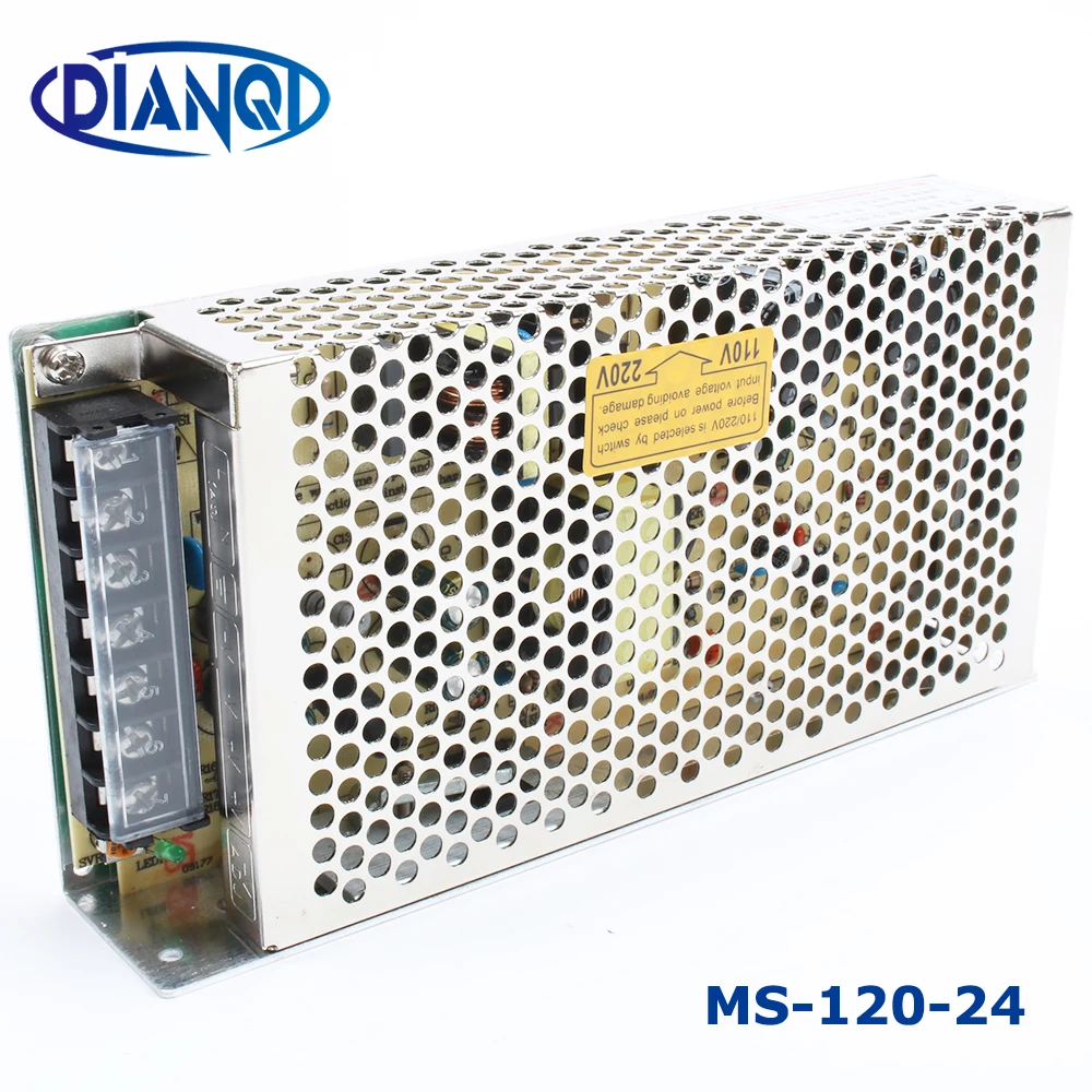 DIANQI питание 120 В Вт 24 В 5a Мини Размер ac dc конвертер Блок питания ms-120-24 В 24 в переменный dc напряжение Регулятор