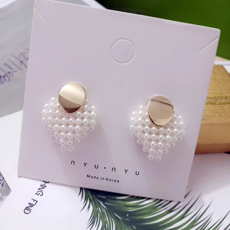 

2019 New Arrival Simulated-pearl Trendy Heart Women Dangle Earrings female Bohemian Drop Earrings