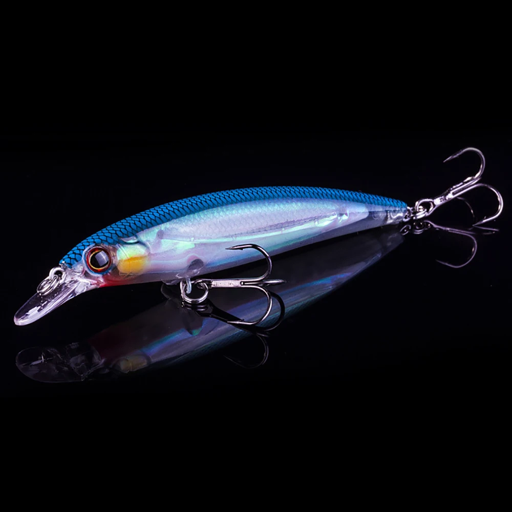2017 Hot 12 Colors Floating Minnow Fishing Lure Hard Artificial Crank Bait 3D Eyes Fishing