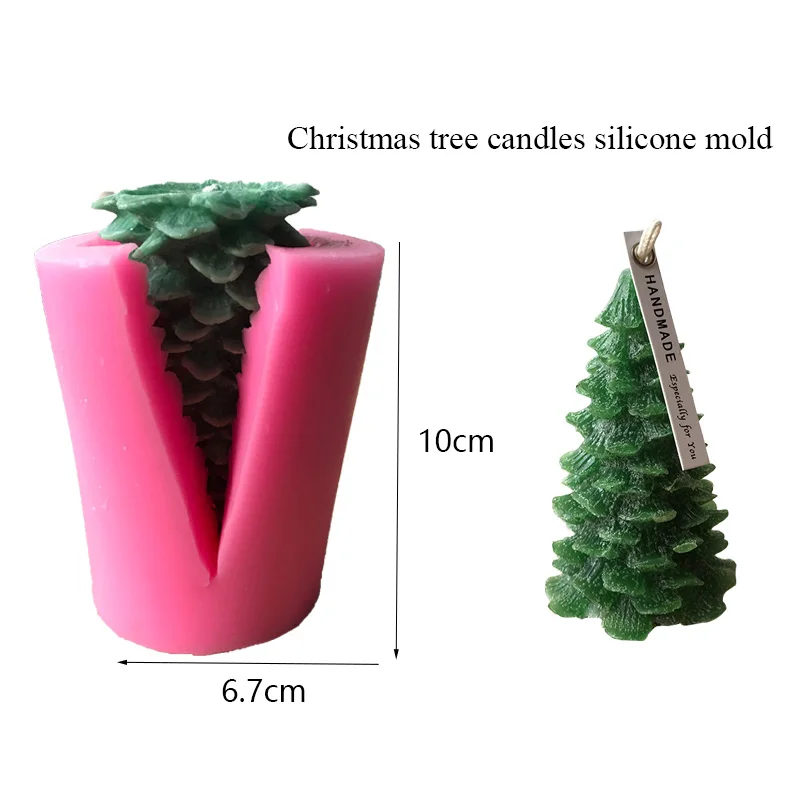 Make 1000 Candles Mold incl wick Small Christmas Tree Silicone Candle Mould 
