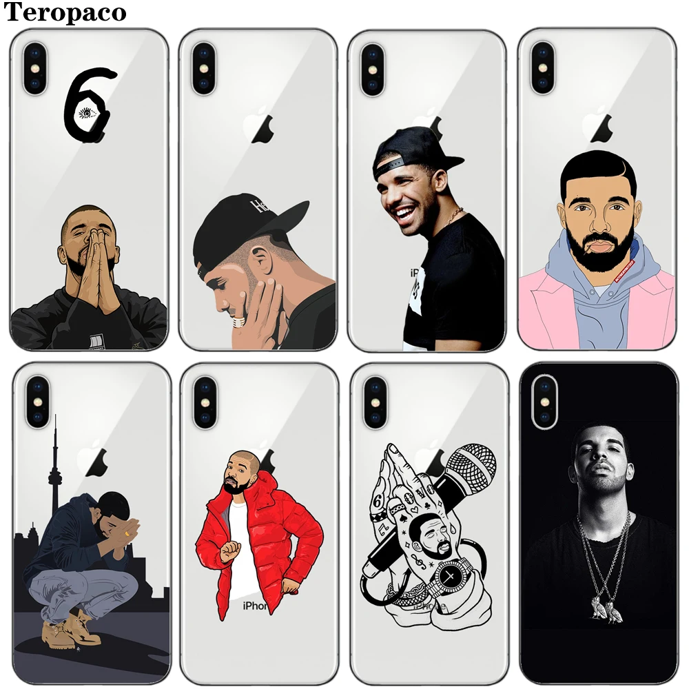 For iPhone 7 7Plus 6 6S 6Plus 5 5S 8 8Plus X Cute Sexy Drake One Dance God 1 800 Hotline Bling Soft Phone Fundas Coque |