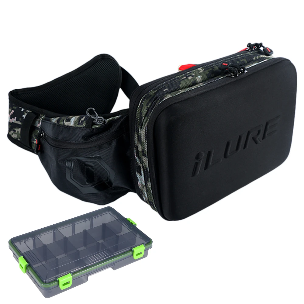 Water-resistant Fishing Tackle Storage Bag Sling Pack Outdoor Shoulder Cross Body Bag with Utility Tackle Box