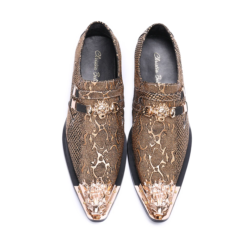 Christia Bella/Роскошная модная мужская обувь из натуральной кожи в деловом стиле, лоферы с острым носком, оксфорды, дышащая деловая Свадебная
