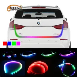 OKEEN стайлинга автомобилей RGB ходовой плавающий светодиодной динамической стример поворотов Светодиодный Trunk полосы света багажнике огни