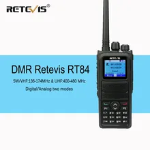 Retevis RT84 Dual Band DMR Radio Walkie Talkie VHF UHF Digital/Analog Two Way Radio Transceiver Amateur Radio Comunicador+Cable