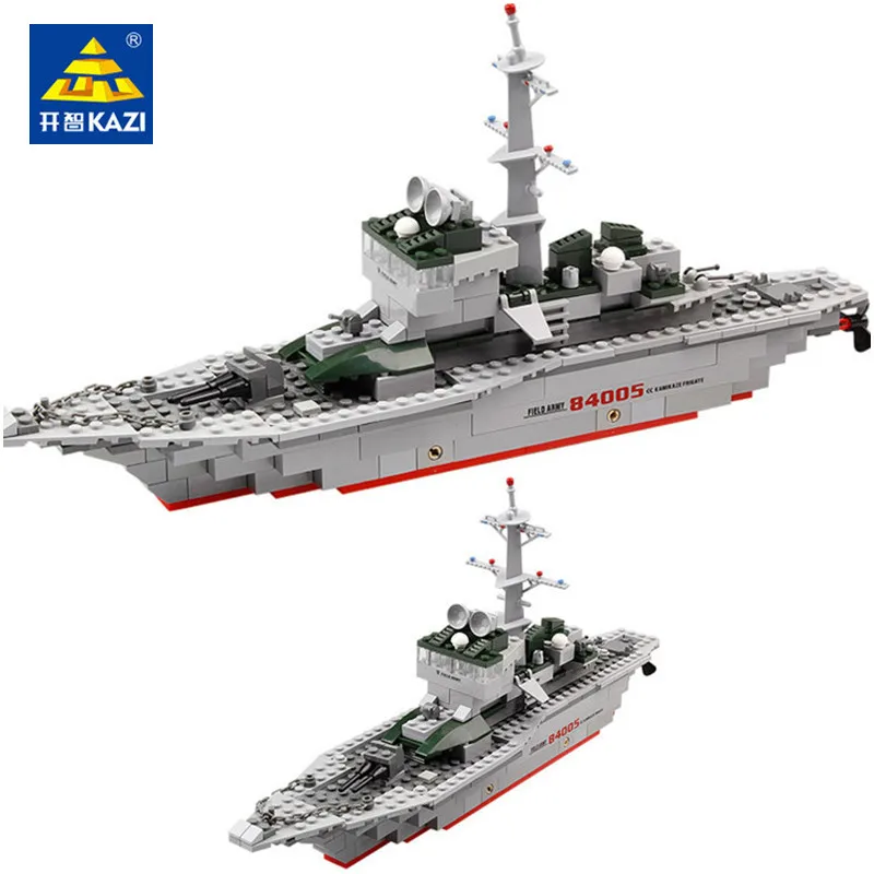 

228Pcs Cruiser Army Military Frigate Brinquedos Building Blocks Sets War Military Navy Vessel Boat Kids Bricks Toys For Children