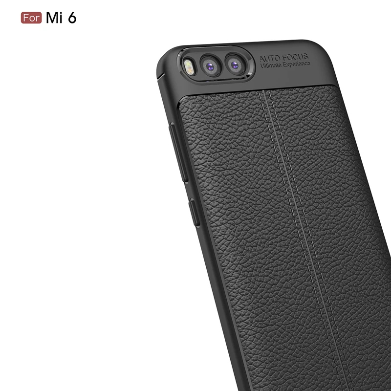 Для Xiaomi Mi 6 6X чехол для телефона с текстурой личи грубой кожи ТПУ накладка из