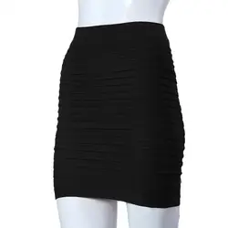 KLV модная юбка для женщин jupe повседневное стрейч плиссированные высокие поясная сумка карандаш сплошной цвет 5,8