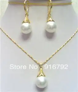 

free shipping ******PRETTY SHELL PEARL EARRING PENDANT NECKLACE SET