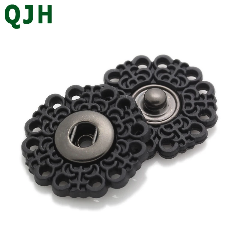 

Brand Snaps Buttons Brass Press Button Fasteners Black White Covered button DIY Sew Clothing Accessories BP0026