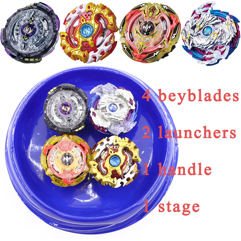 

Beyblade Burst Toys Stadium Metal Fusion 4D With 2 Launchers 1 Handle 1 Arena Stage Bayblade Spinning Top Gift For Kids Toys