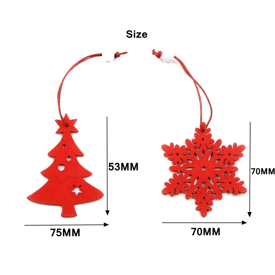 6 шт белые и красные снежинки Рождественские Деревянные Подвески, украшения DIY ремесло для орнамент с рождественской елкой дома Рождественская вечеринка украшения
