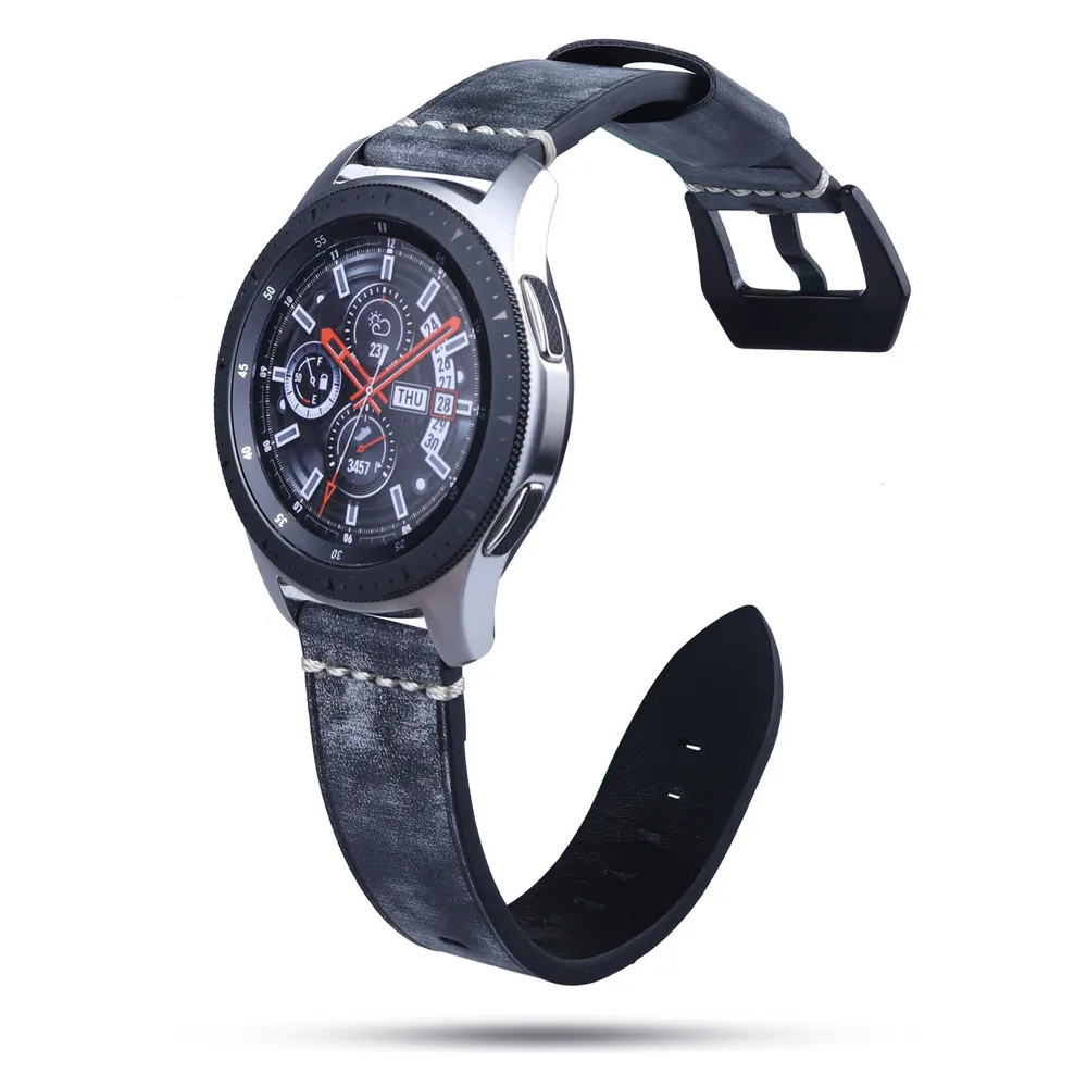 Ремешок кожаный для Samsung Galaxy Watch 3 45 мм 46 сменный Браслет Gear S3 новый дизайн 22