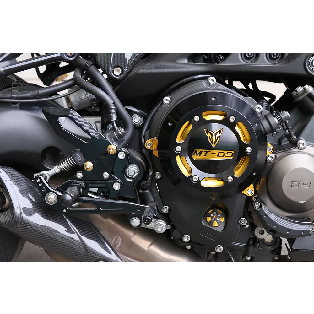  Motorbike Adjustable Rider Rear Sets Rearset Footrest Foot Rest Pegs For Yamaha MT09 FZ09 MT-09 FZ-09 2014 2015 2016 2017 CNC Aluminum MT FZ 09 Motorcycle Accessories