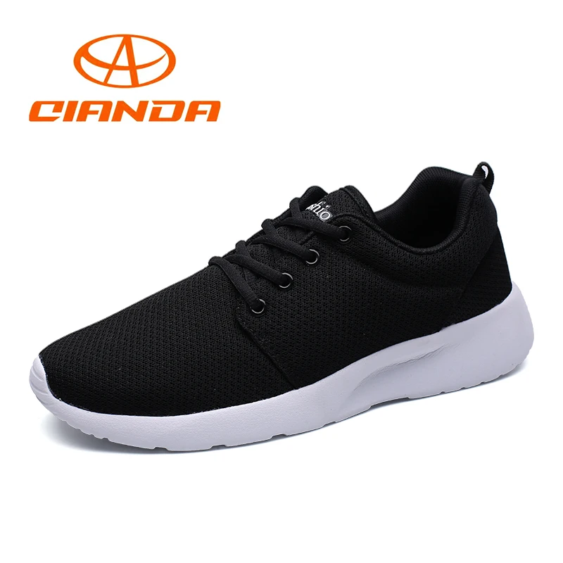 

QIANDA Men's Comfortable Running Shoes Light Summer Breathable Mesh Man Sneakers Cushioning Outdoor Lace Up Jogging Sport Shoe