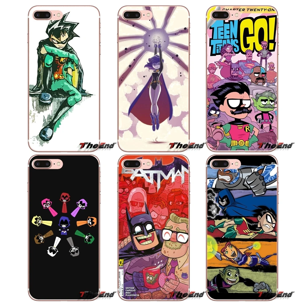 

For iPhone XS Max XR X 4 4S 5 5S 5C SE 6 6S 7 8 Plus Samsung Galaxy J1 J3 J5 J7 A3 A5 Teen Titans Go Soft Transparent Skin Cover