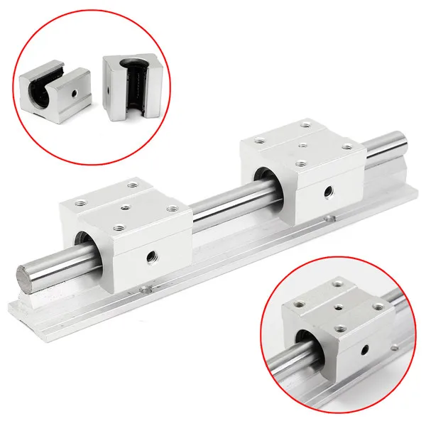 3Pcs SBR12-200mm Linear Rail Shaft Rod with 2Pcs SBR12UU Blocks Bearing Slide Linear Motion Aparts 3Pcs SBR12-200mm Linear Rail Shaft Rod with 2Pcs SBR12UU Blocks Bearing Slide Linear Motion Aparts