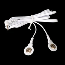 Электрод для ухода за здоровьем, проводные провода, соединительные кабели с 2 кнопками для цифровой терапии, машинный массажер для тела, 2,5 мм разъем