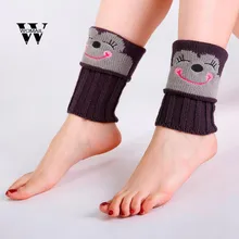 Женские зимние теплые вязаные гетры со смайликом, вязаные носки для обуви, новые модные Потрясающие Популярные носки