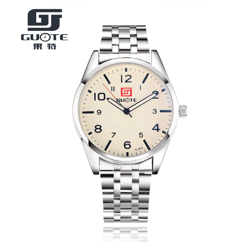 GUOTE Новинка 2017 года бренд Высокое качество для мужчин's бизнес часы нержавеющая сталь платье повседневное кварцевые мужские наручные часы