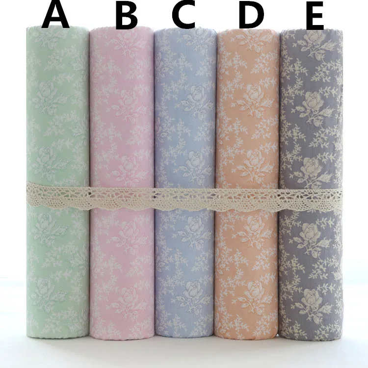

160CM * 50CM tela de algodón de puntos florales de color desgastado costura de retazos de tela DIY tela para muñeca tilda artesanía teidos acolchado tejido