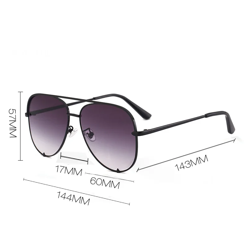 WHOCUTIE Vintage Oversized Sunglasses Women Men Brand Designe Retro Pilot Frame Flat Top Sun Glasses Black Gradient Shades UV400 raybans women
