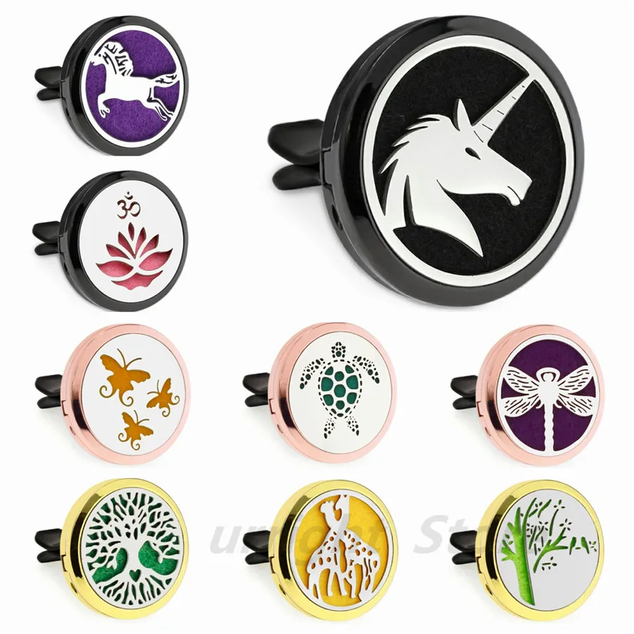 

Unicorn horse tortoise Diffuser locket Car vent clip turtle Aromatherapy Essential Oil perfume locket Magnetic 10Pad colorrandom
